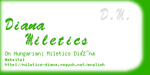 diana miletics business card